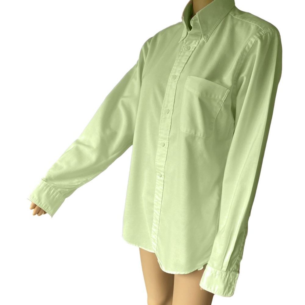 Land's End Men's Long Sleeve Solid 100% Cotton Oxford Dress Shirt - Size 15